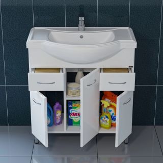 Тумба под раковину СанТа Эльбрус 201115 80см белый